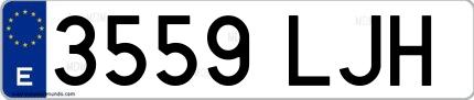 Ejemplo de matrícula española 3559 LJH
