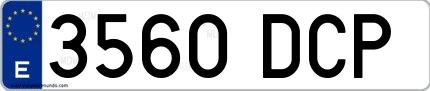 Ejemplo de matrícula española 3560 DCP