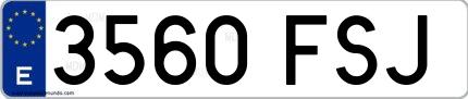 Ejemplo de matrícula española 3560 FSJ