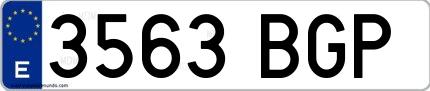 Ejemplo de matrícula española 3563 BGP