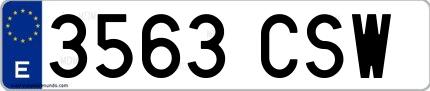 Ejemplo de matrícula española 3563 CSW