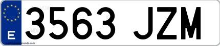 Ejemplo de matrícula española 3563 JZM