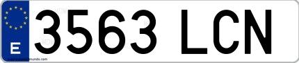 Ejemplo de matrícula española 3563 LCN