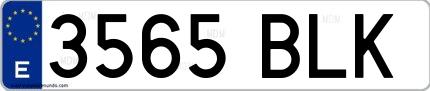 Ejemplo de matrícula española 3565 BLK