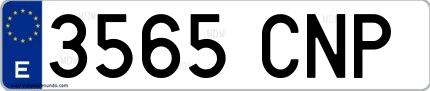 Ejemplo de matrícula española 3565 CNP