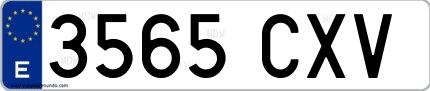Ejemplo de matrícula española 3565 CXV