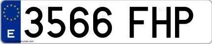 Ejemplo de matrícula española 3566 FHP