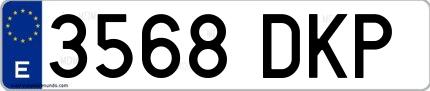 Ejemplo de matrícula española 3568 DKP