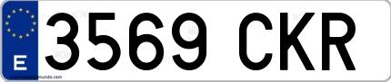 Ejemplo de matrícula española 3569 CKR