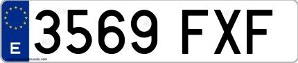 Ejemplo de matrícula española 3569 FXF
