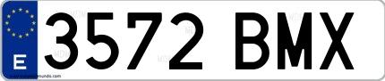 Ejemplo de matrícula española 3572 BMX