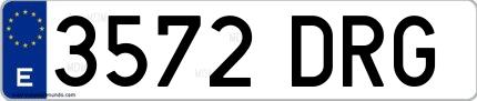 Ejemplo de matrícula española 3572 DRG