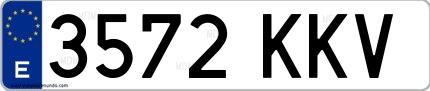 Ejemplo de matrícula española 3572 KKV