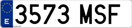 Ejemplo de matrícula española 3573 MSF
