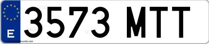 Ejemplo de matrícula española 3573 MTT