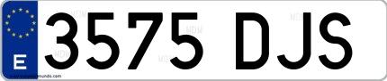 Ejemplo de matrícula española 3575 DJS