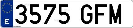 Ejemplo de matrícula española 3575 GFM