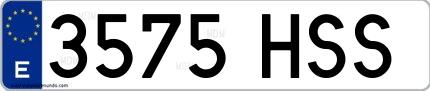 Ejemplo de matrícula española 3575 HSS
