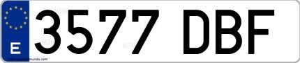 Ejemplo de matrícula española 3577 DBF