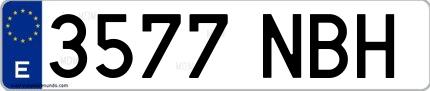 Ejemplo de matrícula española 3577 NBH
