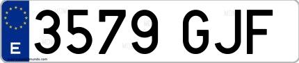 Ejemplo de matrícula española 3579 GJF