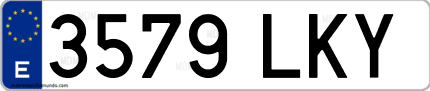 Ejemplo de matrícula de coche ordinaria 3579 LKY