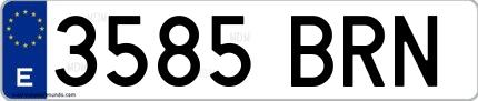 Ejemplo de matrícula española 3585 BRN