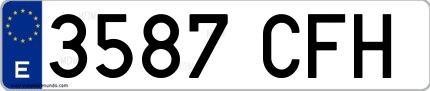 Ejemplo de matrícula española 3587 CFH