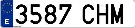 Ejemplo de matrícula española 3587 CHM