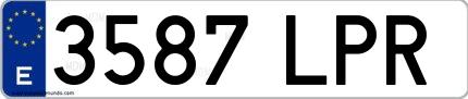 Ejemplo de matrícula española 3587 LPR