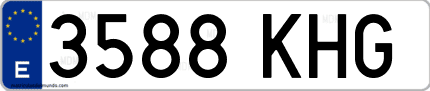 Ejemplo de matrícula de coche ordinaria 3588 KHG