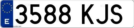 Ejemplo de matrícula española 3588 KJS