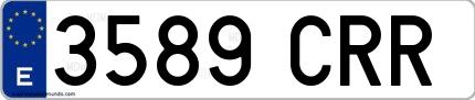 Ejemplo de matrícula española 3589 CRR