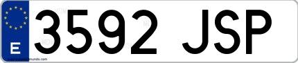 Ejemplo de matrícula española 3592 JSP