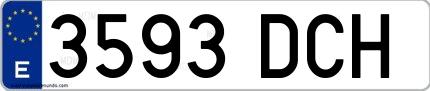 Ejemplo de matrícula española 3593 DCH