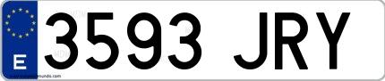 Ejemplo de matrícula española 3593 JRY