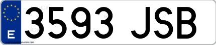 Ejemplo de matrícula española 3593 JSB