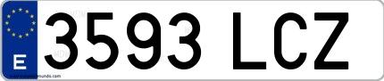 Ejemplo de matrícula española 3593 LCZ