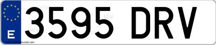 Ejemplo de matrícula española 3595 DRV