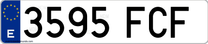 Ejemplo de matrícula de coche ordinaria 3595 FCF
