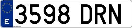 Ejemplo de matrícula española 3598 DRN