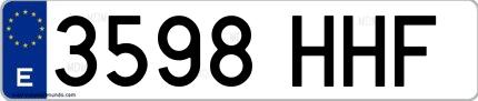 Ejemplo de matrícula española 3598 HHF