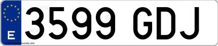 Ejemplo de matrícula española 3599 GDJ
