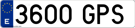 Ejemplo de matrícula de coche ordinaria 3600 GPS