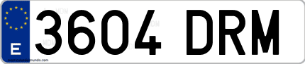 Ejemplo de matrícula de coche ordinaria 3604 DRM