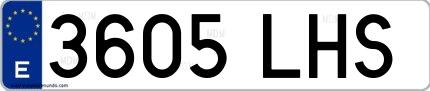 Ejemplo de matrícula española 3605 LHS