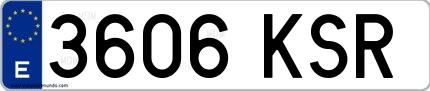 Ejemplo de matrícula española 3606 KSR