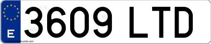 Ejemplo de matrícula española 3609 LTD