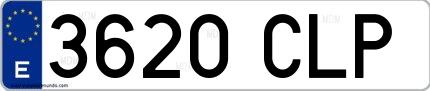 Ejemplo de matrícula española 3620 CLP