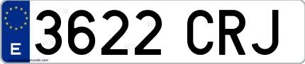 Ejemplo de matrícula española 3622 CRJ